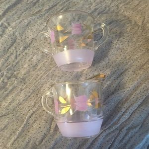Bartlett Collins vintage glass sugar and cream set